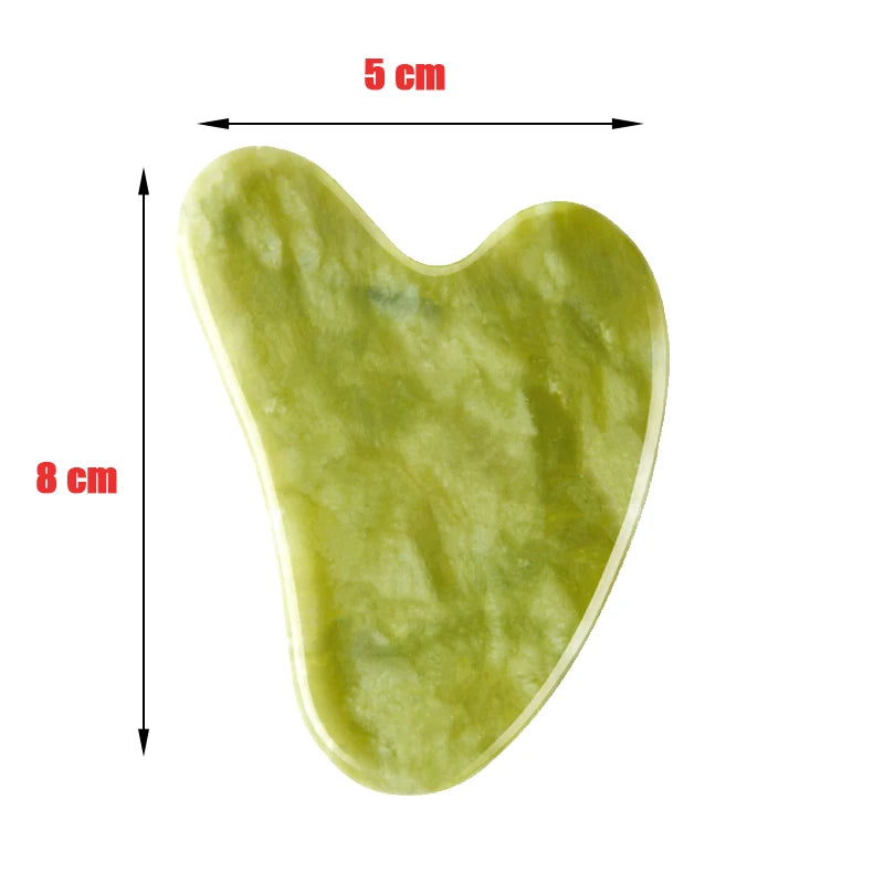Gua Sha en Jade Naturel – Outil de Massage Facial et du Cou