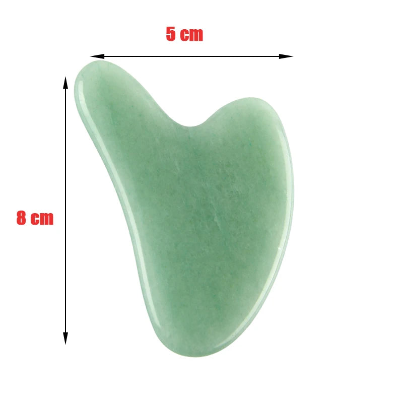 Gua Sha en Jade Naturel – Outil de Massage Facial et du Cou