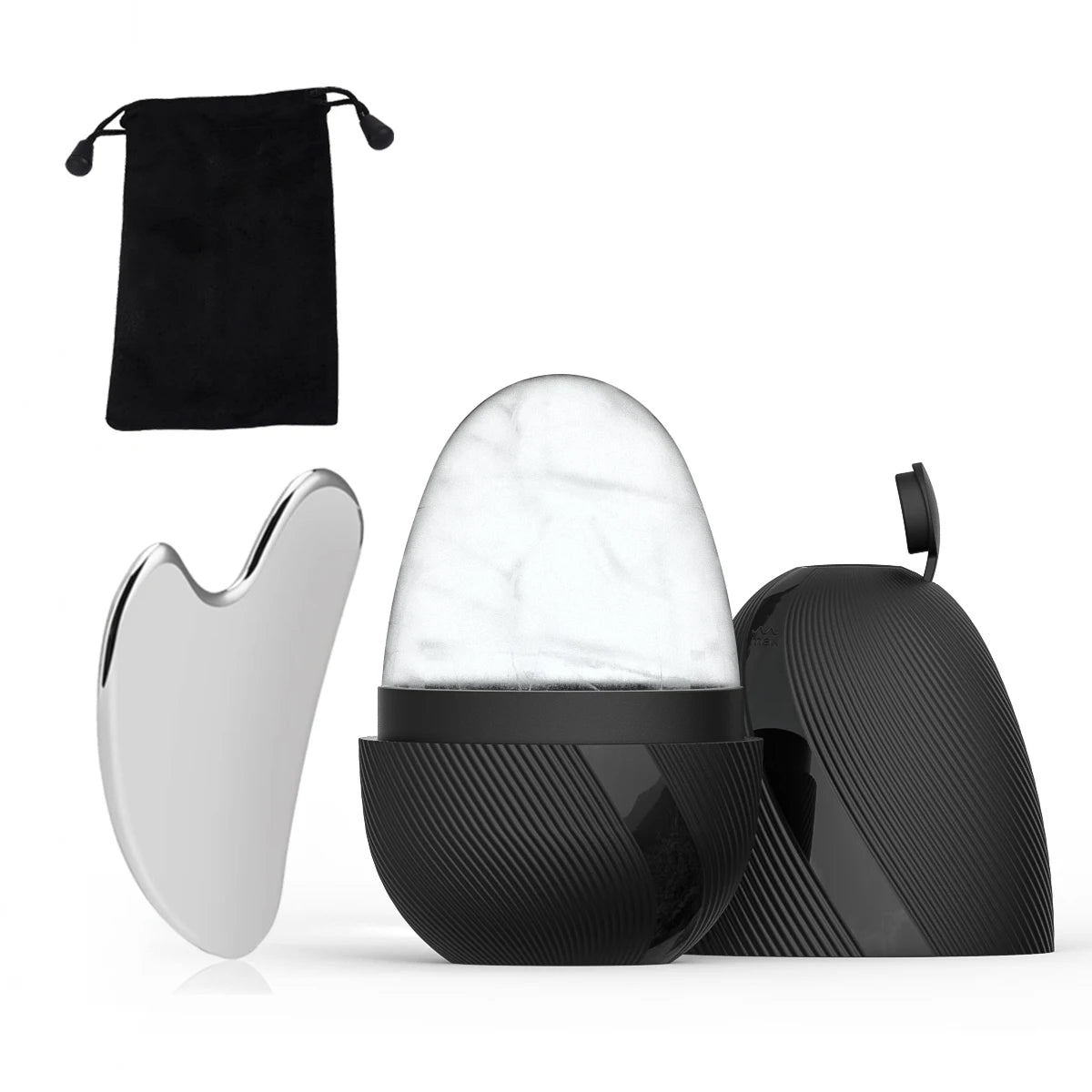 GlowFlex™ Ice Sculpt – Rouleau Visage Glacé & Gua Sha Inox