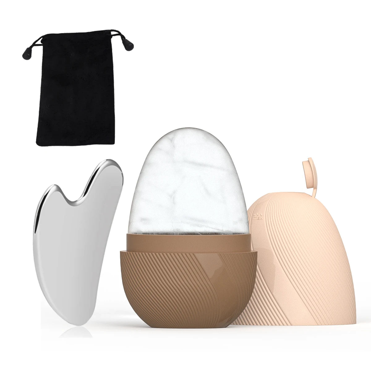 GlowFlex™ Ice Sculpt – Rouleau Visage Glacé & Gua Sha Inox