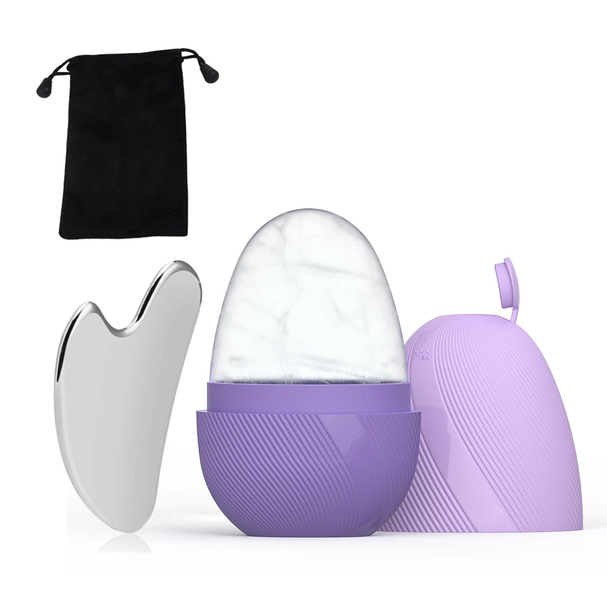 GlowFlex™ Ice Sculpt – Rouleau Visage Glacé & Gua Sha Inox