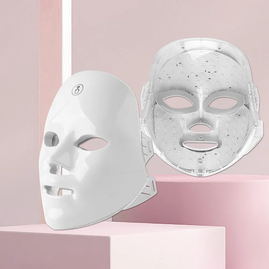 Masque LED 7 Couleurs GlowFlex™ – Soin Visage & Cou Anti-Âge, Anti-Acné et Éclat de Peau