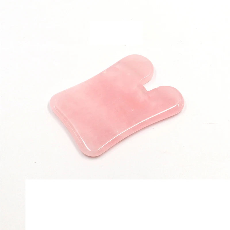 Gua Sha en Quartz Rose Naturel – Outil de Massage Facial Raffermissant
