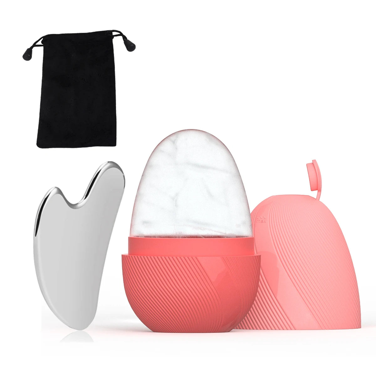 GlowFlex™ Ice Sculpt – Rouleau Visage Glacé & Gua Sha Inox